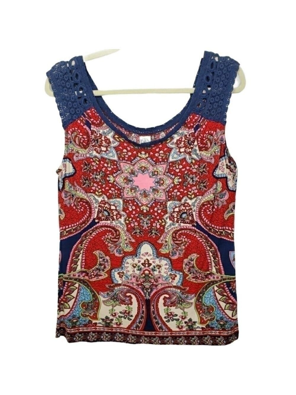 NWT BILA sz S crocheted and beaded tank top India Bollywood inspired